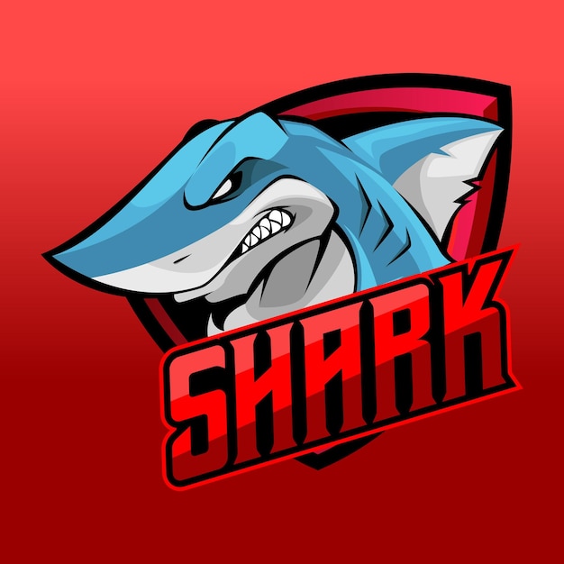 VECTOR DE LOGOTIPO DE ESPORT DE MASCOTA DE TIBURÓN