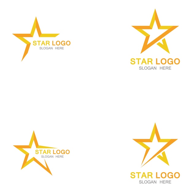 Vector de logotipo de estrella de oro en estilo elegante con fondo negro Vector de logotipo de estrella de oro en estilo elegante con fondo negro