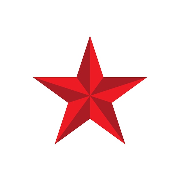 Vector de logotipo de estrella roja aislado sobre fondo blanco