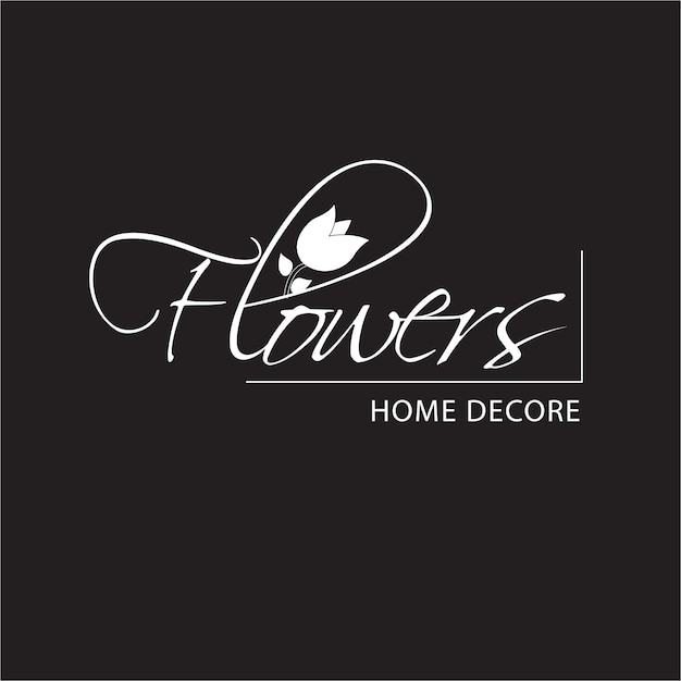 Vector vector de logotipo de la firma de flores para la decoración del hogar