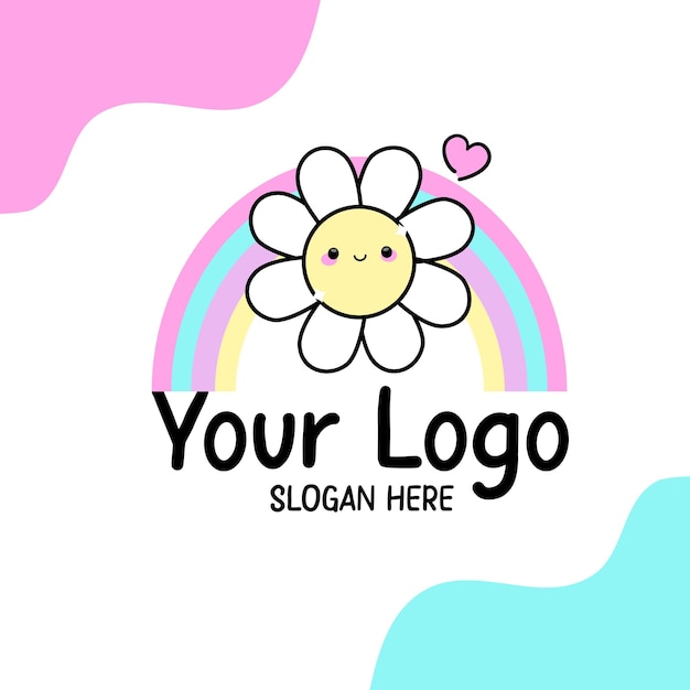 un vector de logotipo de flor colorida y arco iris