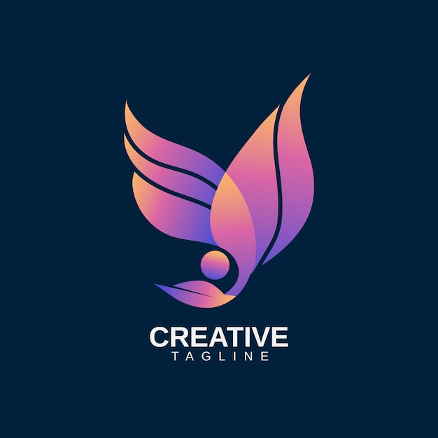 Vector de logotipo de flor creativo totalmente editable en color vibrante