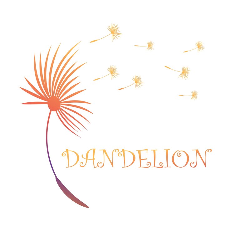 Vector vector de logotipo de flor de diente de león y plantilla de símbolo