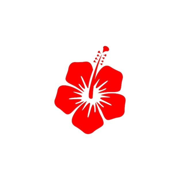 Un vector del logotipo de la flor de hibisco rojo