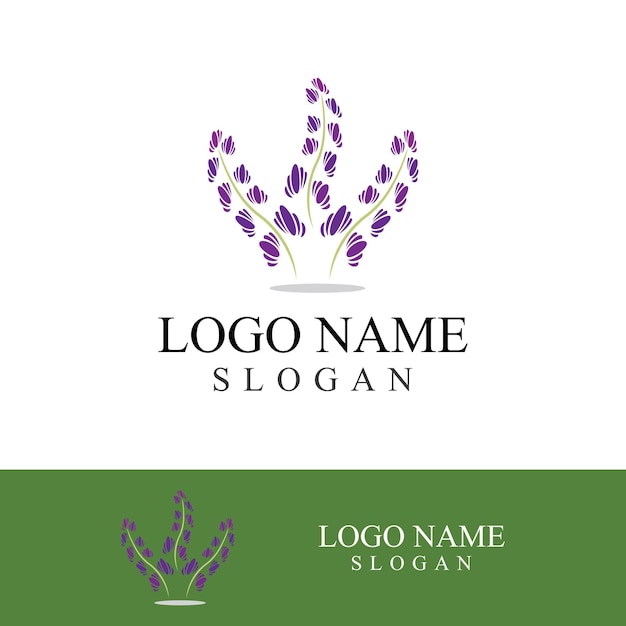 Vector de logotipo de flor de lavanda fresca