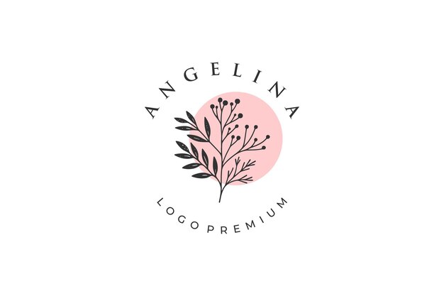 Vector de logotipo floral minimalista dibujado a mano