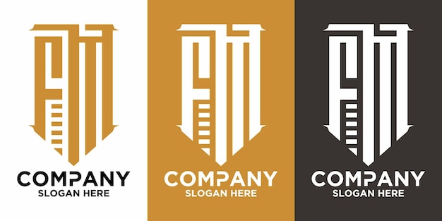 Vector de logotipo de forma inicial de tres letras FTTT