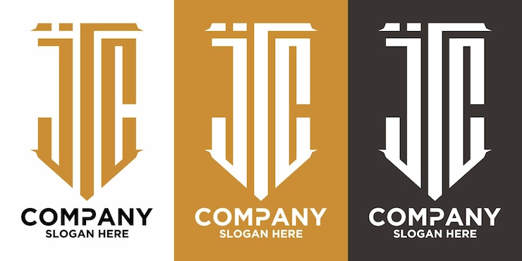 Vector vector de logotipo de forma inicial de tres letras jtc