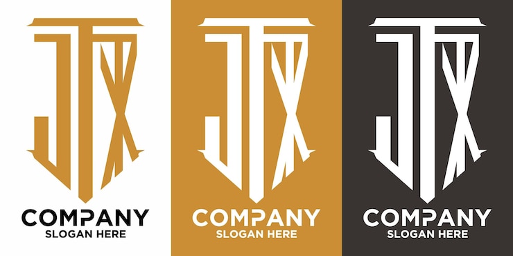 Vector vector de logotipo de forma inicial de tres letras jtx