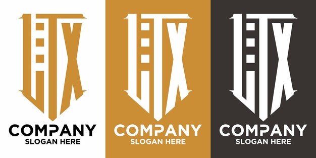 Vector de logotipo de forma inicial de tres letras LTX