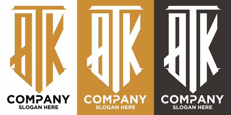 Vector vector de logotipo de forma inicial de tres letras qtk