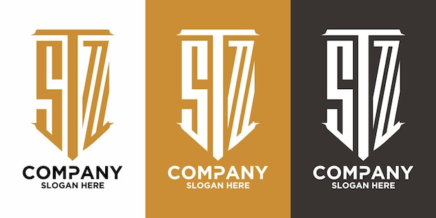 Vector de logotipo de forma inicial de tres letras STZ