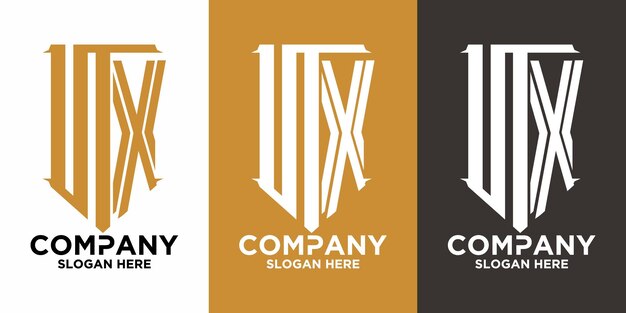 Vector de logotipo de forma inicial de tres letras UTX
