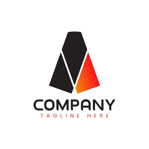 Un vector de logotipo en forma de pirámide de letras