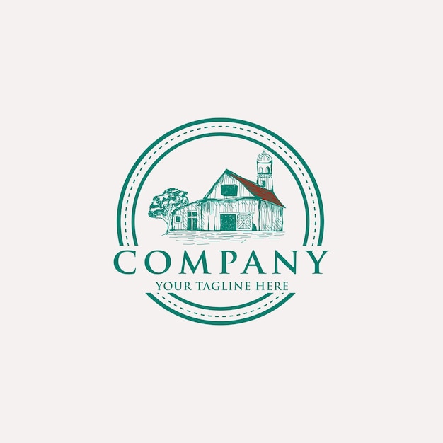 Vector de logotipo de granja vintage