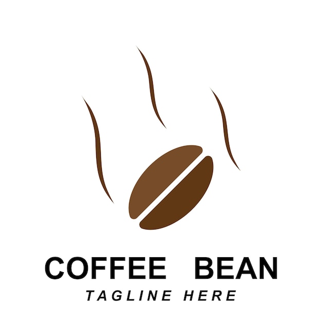 Vector de logotipo de grano de café con plantilla de eslogan