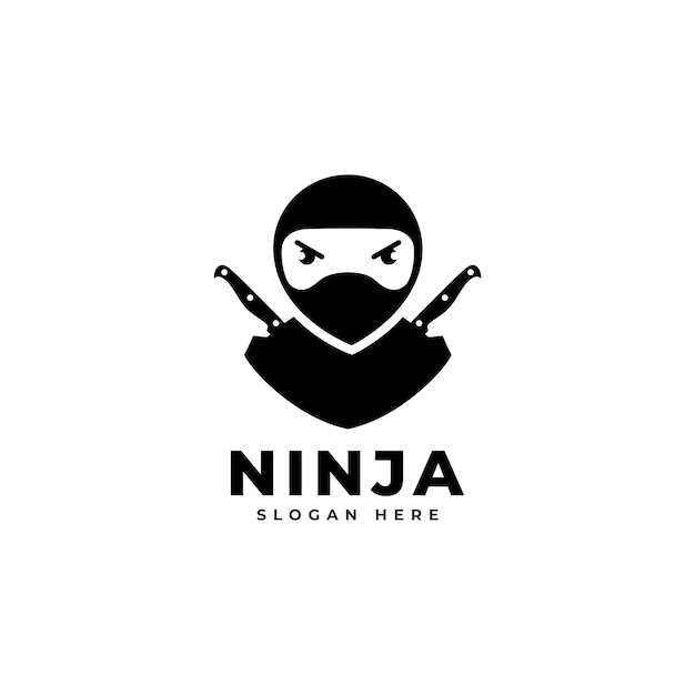 Vector de logotipo de guerrero ninja
