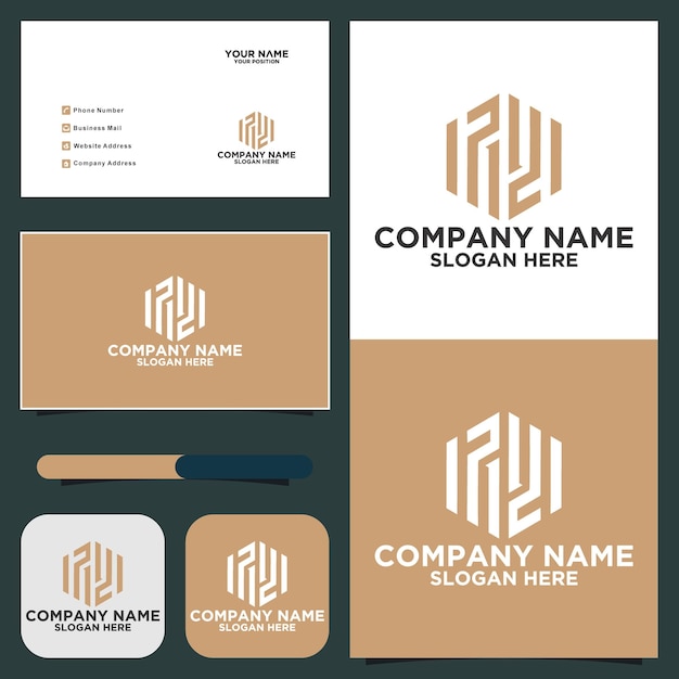 Vector de logotipo hexagonal letra inicial de IPDI
