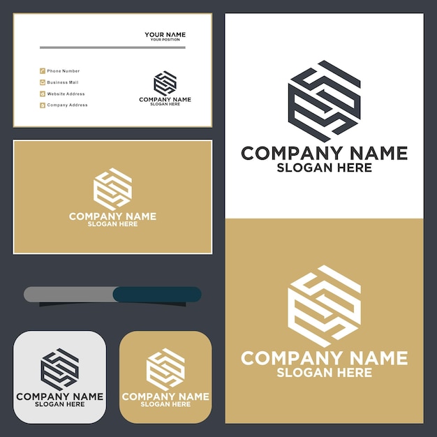 Vector de logotipo hexagonal letra inicial MBSI