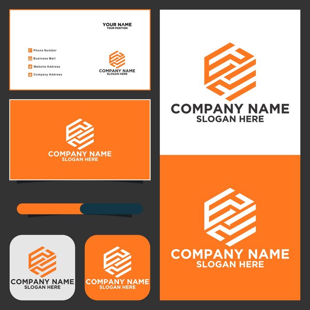 Vector de logotipo hexagonal letra inicial WPDM