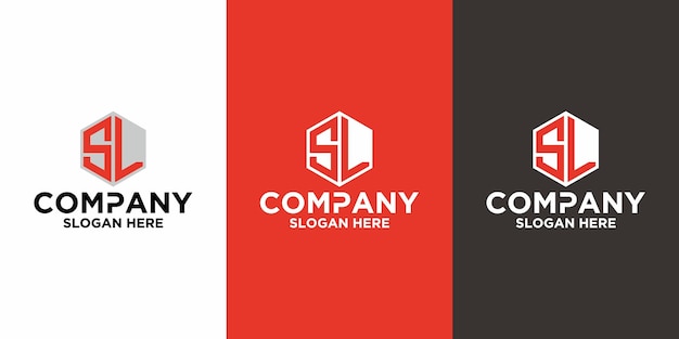 Vector de logotipo hexagonal SL inicial