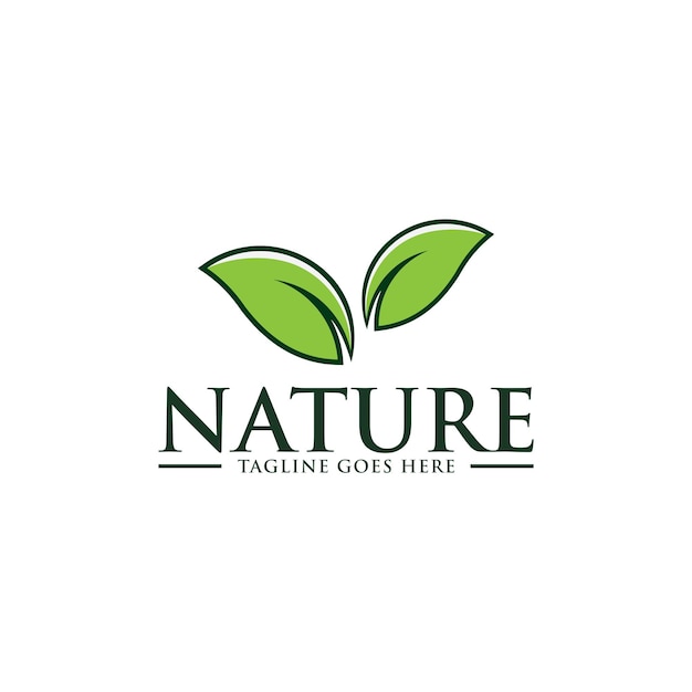 Vector de logotipo de hoja de naturaleza