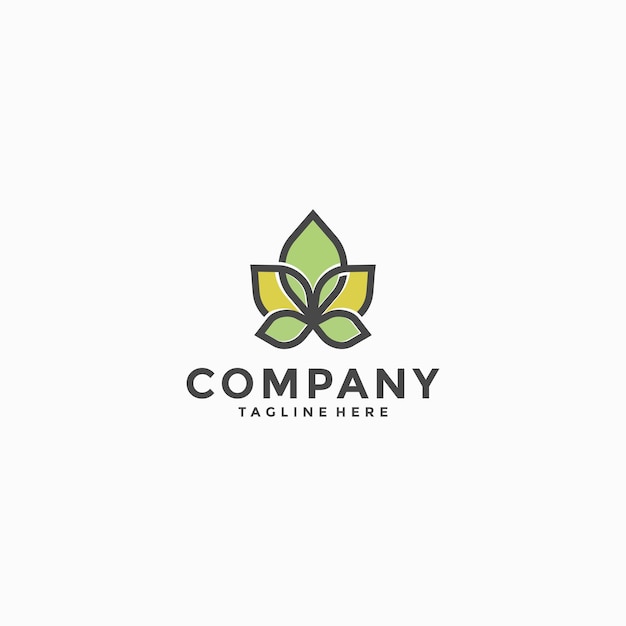 vector de logotipo de hoja de patrón
