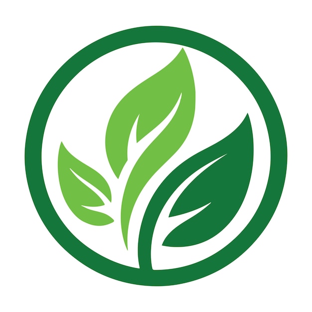 Vector del logotipo de la hoja sobre fondo blanco