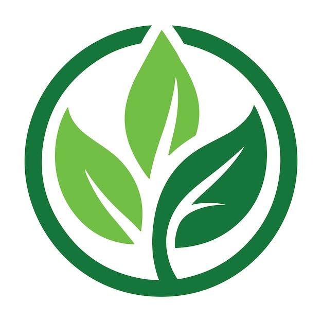 Vector del logotipo de la hoja sobre fondo blanco