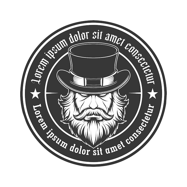 Vector de logotipo de hombre de barba