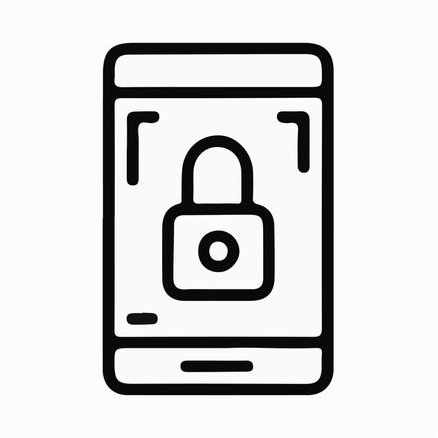 Vector de logotipo de icono de bloqueo mínimo sencillo
