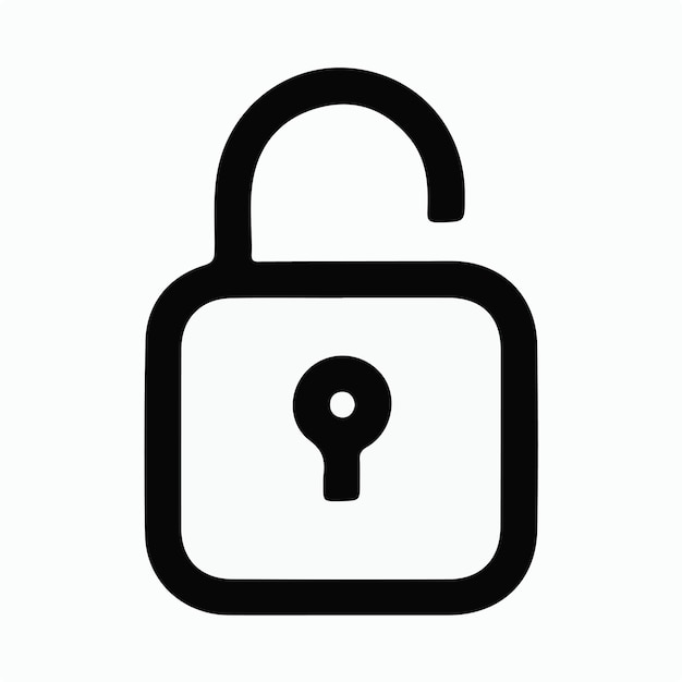 Vector de logotipo de icono de bloqueo mínimo sencillo