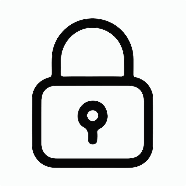 Vector de logotipo de icono de bloqueo mínimo sencillo