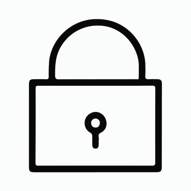 Vector de logotipo de icono de bloqueo mínimo sencillo