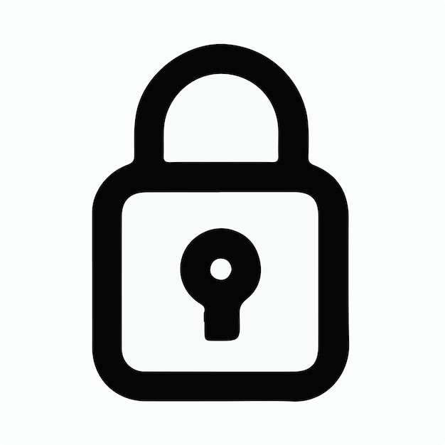 Vector de logotipo de icono de bloqueo mínimo sencillo