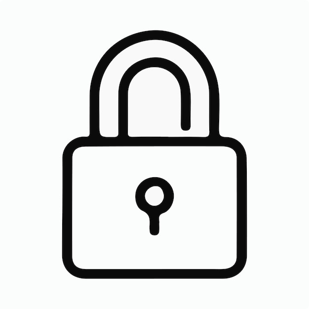 Vector de logotipo de icono de bloqueo mínimo sencillo
