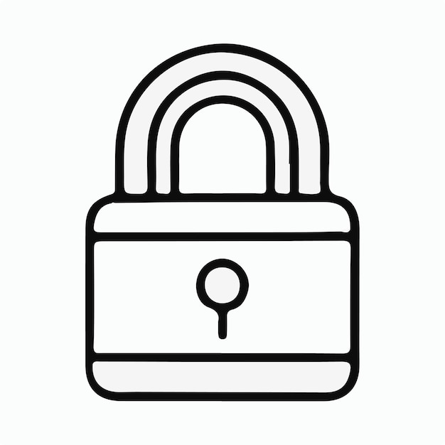Vector de logotipo de icono de bloqueo mínimo sencillo