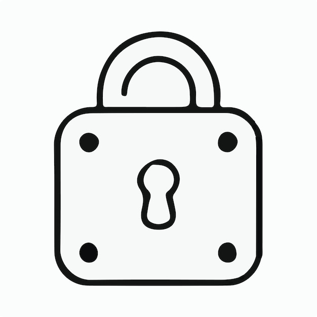 Vector de logotipo de icono de bloqueo mínimo sencillo