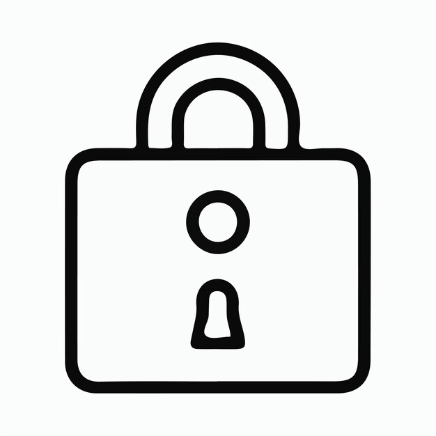 Vector de logotipo de icono de bloqueo mínimo sencillo