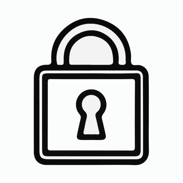 Vector de logotipo de icono de bloqueo mínimo sencillo