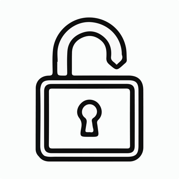 Vector de logotipo de icono de bloqueo mínimo sencillo
