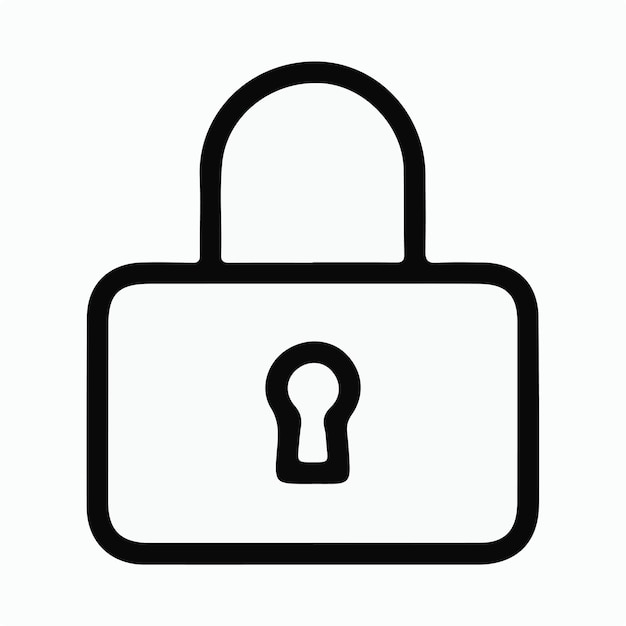Vector de logotipo de icono de bloqueo mínimo sencillo