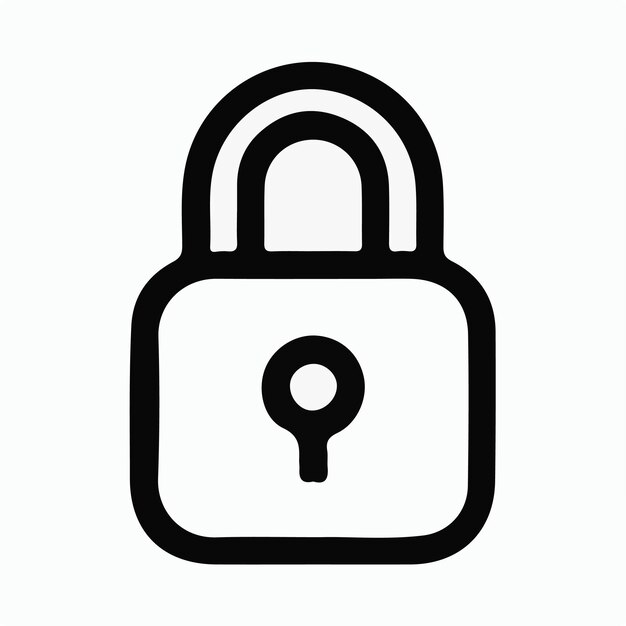 Vector de logotipo de icono de bloqueo mínimo sencillo