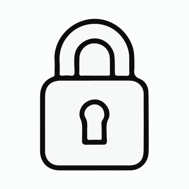 Vector de logotipo de icono de bloqueo mínimo sencillo