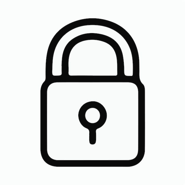 Vector de logotipo de icono de bloqueo mínimo sencillo