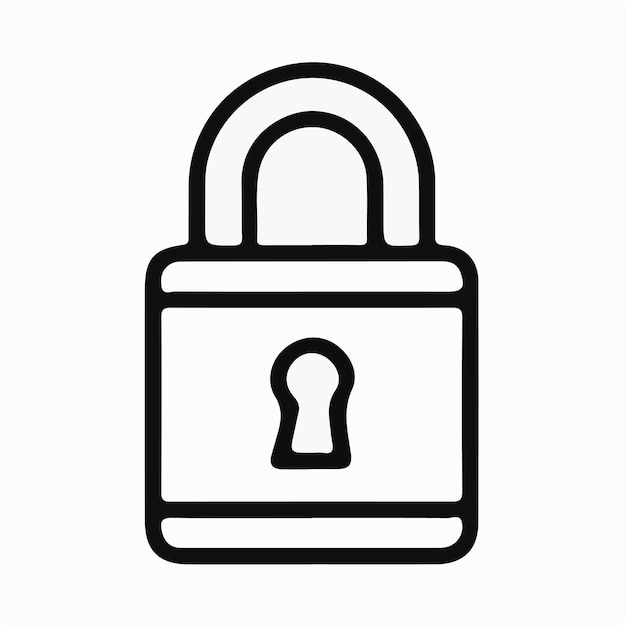 Vector de logotipo de icono de bloqueo mínimo sencillo