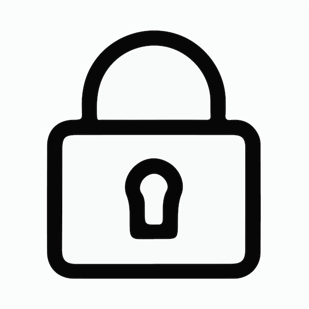 Vector de logotipo de icono de bloqueo mínimo sencillo