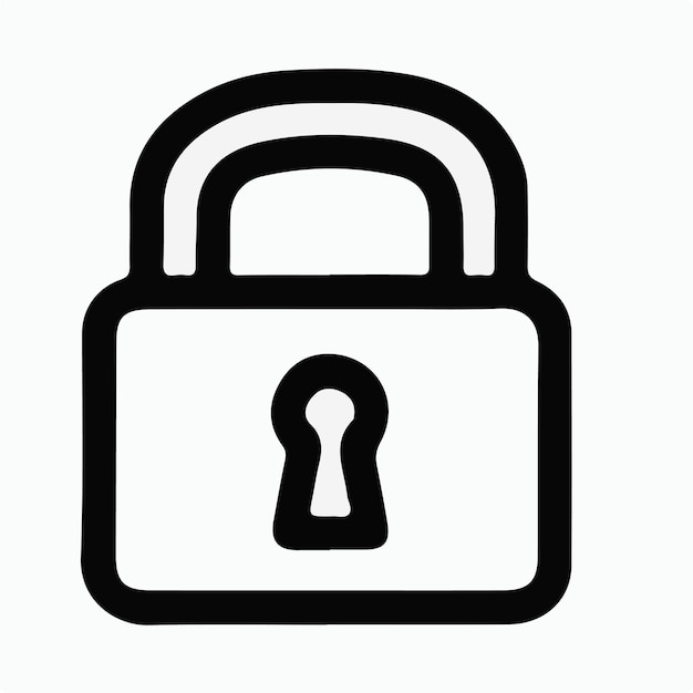Vector de logotipo de icono de bloqueo mínimo sencillo