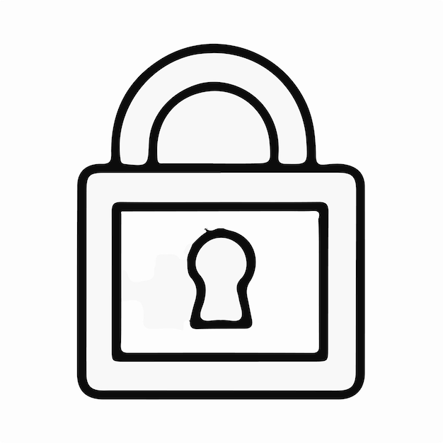 Vector de logotipo de icono de bloqueo mínimo sencillo