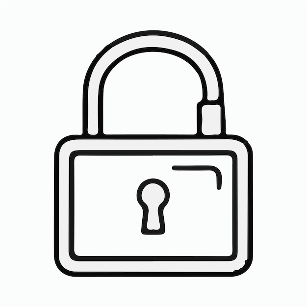Vector de logotipo de icono de bloqueo mínimo sencillo